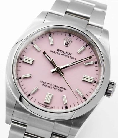 C Factory ROLEX Oyster Perpetual Replica with Sapphire Crystal 2836-2 Automatic Movement 36mm 41mm Pink Watch